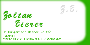 zoltan bierer business card